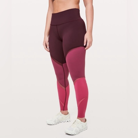 Lululemon Colour Me Ombre Tight 28" Dark Adobe Blush Berry Violet Red Leggings 4 - Picture 10 of 16